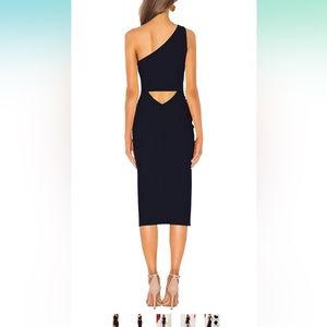 Sarin Mathews Womens One Shoulder Ruched Bodycon Dress NAVY BLUE